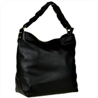 Torebki damskie - Torebka skórzana na ramię czarna shoper bag XL - miniaturka - grafika 1