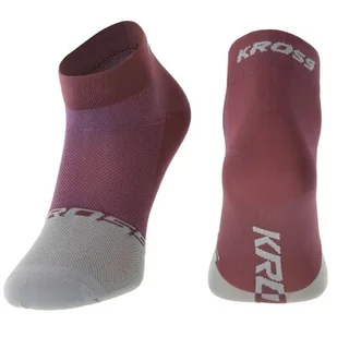 Skarpetki rowerowe KROSS Active Lady Low ( M) Różowo-szary - Skarpetki kolarskie - miniaturka - grafika 1