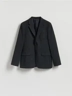 Kurtki męskie - Reserved - Marynarka regular fit z wiskozą - ciemnoszary - miniaturka - grafika 1