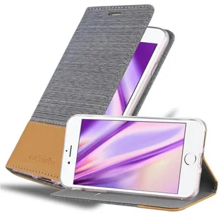 Cadorabo Etui na Apple iPhone 7 / 7S / 8 / SE 2020 w kolorze LIGHT GREY BROWN Etui na telefon komórkowy z magnetycznym zamknięciem, funkcją podstawki i miejscem na kartę Etui Etui ochronne Etui z klapką w stylu książki - Etui i futerały do telefonów - miniaturka - grafika 1