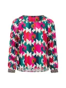 Bluzki damskie - Marc Cain Sports Bluzka damska Kobiety wiskoza wyrazisty róż|wielokolorowy wzorzysty, 34 - miniaturka - grafika 1