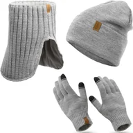 Czapki męskie - Nandy Komplet Zimowy Czapka Golf Rękawiczki - Zest-Cgr-14002-Js-Sz - miniaturka - grafika 1
