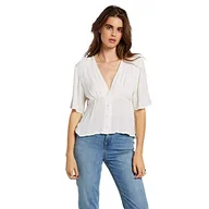 Koszulki i topy damskie - Volcom Damski top Coco Button Thru biały biały (Star White) XS - miniaturka - grafika 1