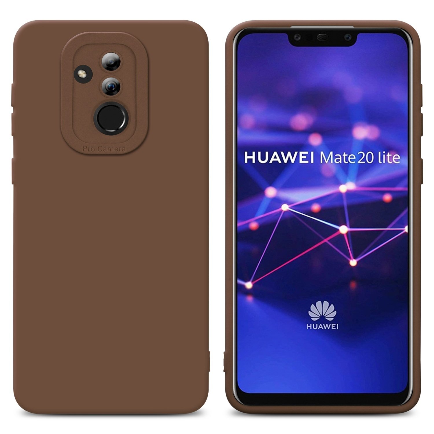 Pokrowiec Cadorabo do Huawei MATE 20 LITE z brązowym silikonowym etui TPU na telefon komórkowy