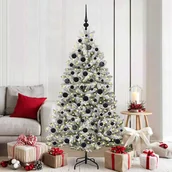 Choinki - vidaXL Sztuczna choinka Zielony i Biały 180 cm PVC i Metal - miniaturka - grafika 1
