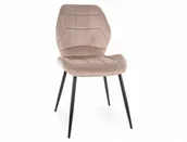 Krzesła - Krzesło tapicerowane JAKE VELVET ciemno beżowe - miniaturka - grafika 1