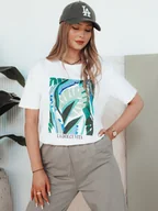 Bluzki damskie - T-shirt damski z nadrukiem MUYUMBA biały Dstreet RY2620-M/L - miniaturka - grafika 1