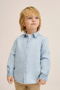Koszule damskie - Mango Kids Kids koszula jeansowa dziecięca Carlesb kolor fioletowy - grafika 1