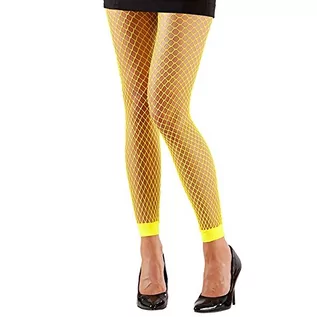 Legginsy - Widmann legginsy Neon Fishnet Yellow for sukni Accessory 20458 - grafika 1