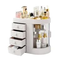 Pudełka i szkatułki - Szkatułka organizer kuferek na kosmetyki biżuterię MAYA (Biała) - miniaturka - grafika 1