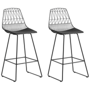Krzesła - Beliani Zestaw 2 krzeseł barowych metalowy czarny PRESTON - miniaturka - grafika 1