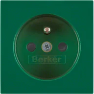 Inne akcesoria elektryczne - Berker Pokrywa z przysłonami styków do gniazda z uziemieniem Berker B.Kwadrat/Berker B.3/B.7 zielony - miniaturka - grafika 1