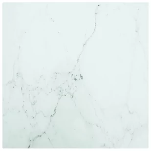 vidaXL Lumarko Blat stołu, biały, 50x50 cm, 6 mm, szkło ze wzorem marmuru 322254 - Meble modułowe i akcesoria - miniaturka - grafika 1