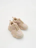 Buty dla dziewczynek - Reserved - Sneakersy z łączonych materiałów - kremowy - miniaturka - grafika 1