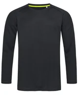 Koszulki męskie - Longsleeve Sportowy, Koszulka, T-shirt z Długim Rękawem, Czarny, Raglanowe Rękawy - Stedman - miniaturka - grafika 1