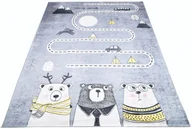 Dywany dla dzieci - Szary dywan dziecięcy z drogą i misiami P8-A25 - miniaturka - grafika 1