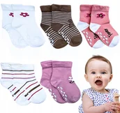Skarpetki dla dzieci - 12X SKARPETY BAWEŁNIANE NIEMOWLĘCE ABS ANTYPOŚLIZGOWE 9-18 MSC. ZESTAW - miniaturka - grafika 1