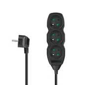 Listwy zasilające - Przedłużacz sieciowy 3 gniazda z uziemieniem 5m cz - miniaturka - grafika 1