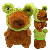Maskotki i pluszaki - Maskotka Pluszowa Kapibara Pluszak Capybara Kaptur Żabka Brelok 12 cm - miniaturka - grafika 1