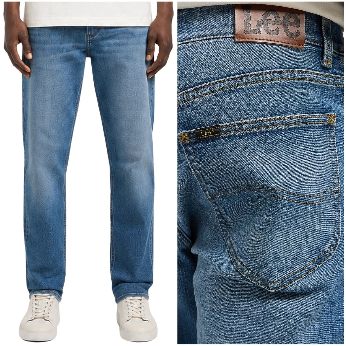 Lee X Relaxed Tapered wygodne luźne spodnie jeansowe elastyczny pas W32 L32
