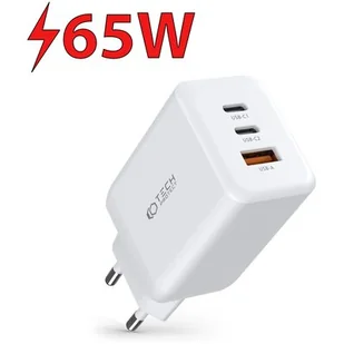 Ładowarka sieciowa TECH-PROTECT C65W PD65W/QC3.0 Biały - Ładowarki do telefonów - miniaturka - grafika 1
