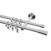 Karnisze - Karnisz Inox 160 cm podwójny stal nierdzewna 16 mm - miniaturka - grafika 1