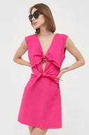 Sukienki - Silvian Heach sukienka kolor różowy mini prosta - miniaturka - grafika 1