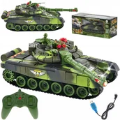 Samochody i pojazdy dla dzieci - Duży Czołg Zdalnie Sterowany Na Pilot Światło Dźwięk Rc - miniaturka - grafika 1