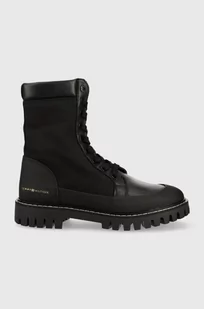 Tommy Hilfiger workery TH Casual Lace Up Boot damskie kolor czarny na płaskim obcasie - Botki damskie - miniaturka - grafika 1