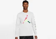Koszulki męskie - Nike Air Jordan Sport Dna Long Sleeve Crew Tee White - miniaturka - grafika 1