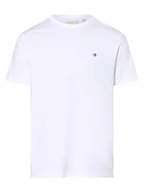 Koszulki męskie - Gant T-shirt męski Mężczyźni Bawełna biały jednolity, S - miniaturka - grafika 1