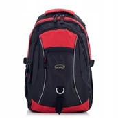 Plecaki - Duży Plecak do Pracy Męski Czerwony Lekki Wododporny Bag Street - Empik - miniaturka - grafika 1