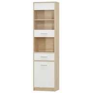 Witryny - Witryna 1D1W1S Tips Biały Mebel Bos Biały, Dąb Sonoma - miniaturka - grafika 1
