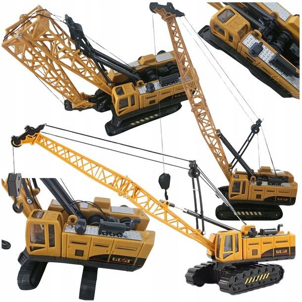 Dźwig Zabawkowy Żuraw Ruchomy Maszt Łamany Hak Gąsienice Pojazd Budowlany