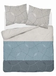 Detexpol Pościel satynowa 220x200 szara niebieska beżowa ornamenty 5058B Home Satin 27 - Pościel - miniaturka - grafika 1