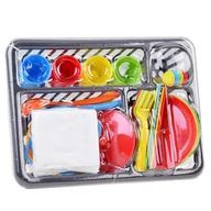 Zabawy w naśladowanie dorosłych - Plastikowy zestaw garnków + suszarka 28szt ZA4450 - miniaturka - grafika 1