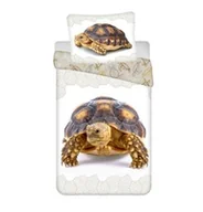 Pościel dla dzieci - Jerry Fabrics Pościel bawełniana 140x200 Żółw Turtle biała beżowa poszewka 70x90 - miniaturka - grafika 1