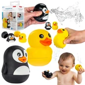 Zabawki do kąpieli - Zestaw zabawek do kąpieli dla dzieci kaczka pingwin do wanny 2szt REER - miniaturka - grafika 1