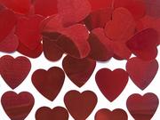 Walentynki - Konfetti metalizowane czerwone Serca - 2,5 cm - 10 g - miniaturka - grafika 1