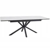 Stoły - Stół Logan Ceramic 160/200x90cm Biały Mat/Czarny Mat Industrialny - miniaturka - grafika 1