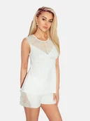 Piżamy damskie - Damska piżama krótka zmysłowa ecru Eldar r.L - miniaturka - grafika 1