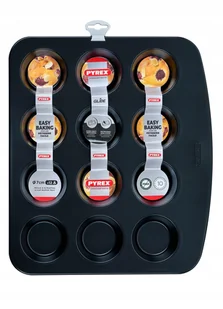 Forma do muffinek babeczek 12 PYREX prostokątna GLIDE Ø 7 cm (36x31 cm zew) - Formy do ciast - miniaturka - grafika 1