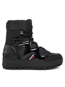 Śniegowce damskie - Tommy Hilfiger Śniegowce Patent Snowboot FW0FW07852 Czarny - miniaturka - grafika 1