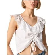 Bluzki damskie - Bluzka damska Pepe Jeans Buffi krótka bawełniana-XL - miniaturka - grafika 1