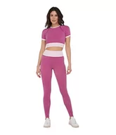 Legginsy - Heart And Soul Damskie legginsy sportowe - Vichy White/Orchidea - miniaturka - grafika 1