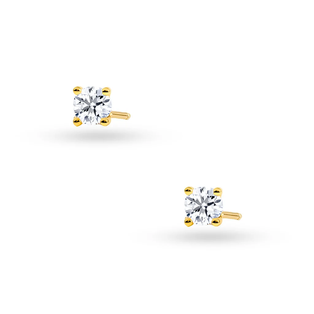 Srebrne pozłacane kolczyki z Moissanitem 2 x 0.50 ct sztyfty pr. 925