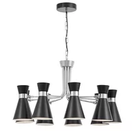 Lampy sufitowe - NOWOCZESNA LAMPA WISZĄCA CZARNO-CHROMOWANA SENA W9 - miniaturka - grafika 1