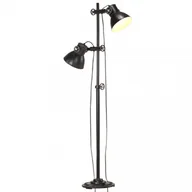 Lampy stojące - vidaXL Lampa podłogowa vidaXL Lampa podłogowa z 2 kloszami czarna E27 żeliwo VidaXL 320585 - miniaturka - grafika 1