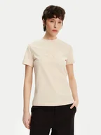 Koszulki i topy damskie - Calvin Klein Jeans T-Shirt J20J225256 Beżowy Regular Fit - miniaturka - grafika 1