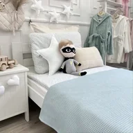 Koce i narzuty dla dzieci - LEKKA NARZUTA 90x180cm WAFELKOWA EUKALIPTUSOWA - miniaturka - grafika 1